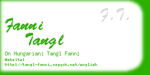 fanni tangl business card